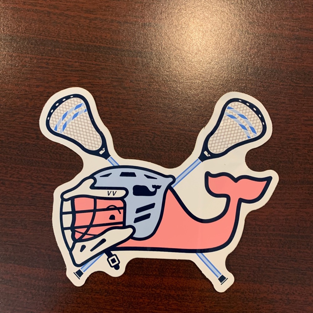 Vineyard Vines Lacrosse Whale Sticker Pink Blue Preppy Decal EDSFTG